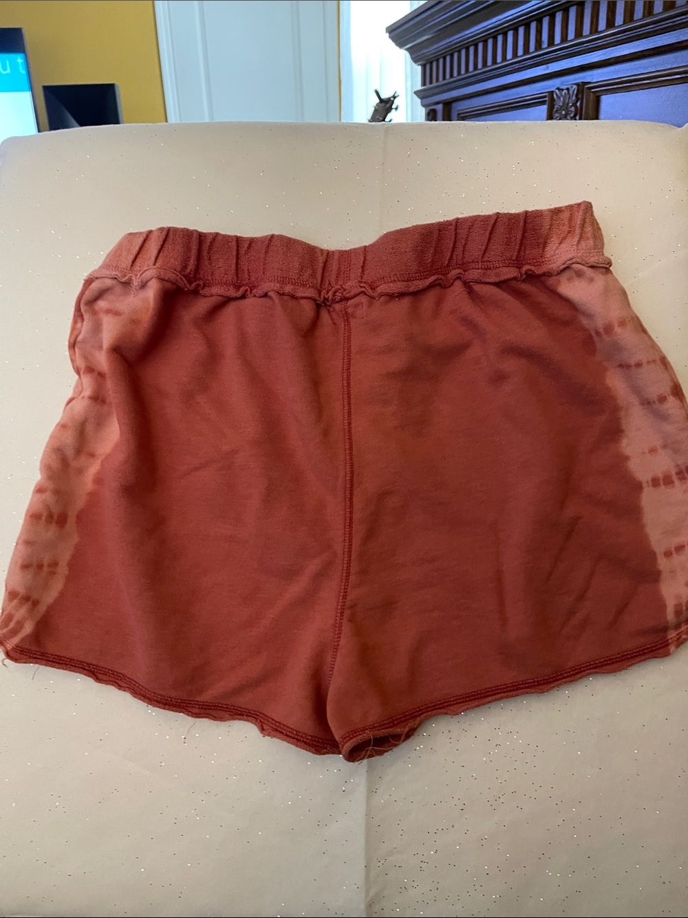 True Craft Rust Red Tie-Dye Athletic Shorts